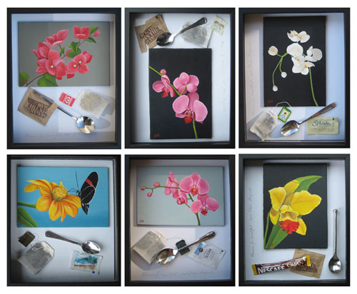 Flowers for breakfast - painting and objects